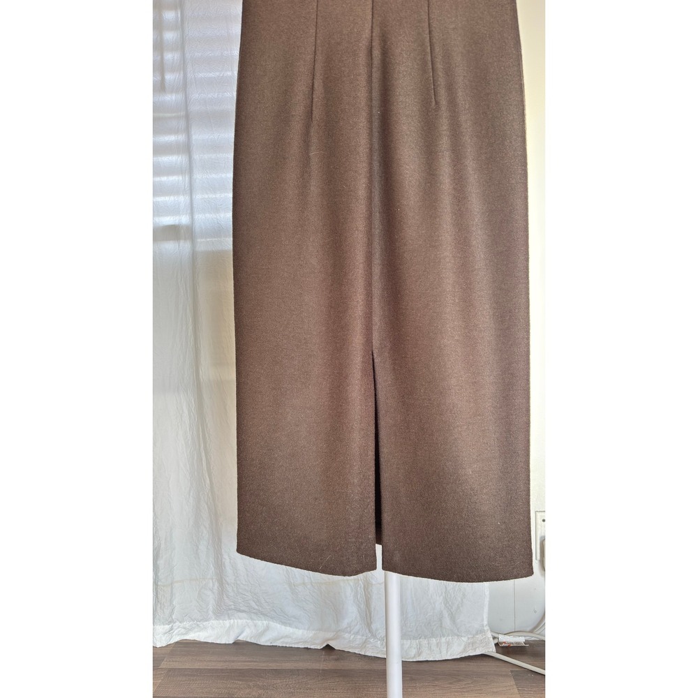 NWT ZARA Sleeveless Mock Neck Midi Dress Olive Green Knit Sheath Modern Size M - Picture 10 of 11